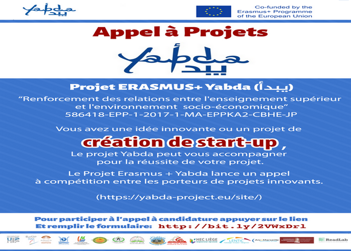 Appel à projets :Erasmus et Yabda lancent une compétition pour la création de Start-ups