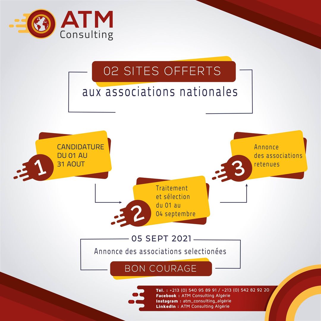 ATM Consulting offre la conception de 2 sites internet aux associations Algériennes
